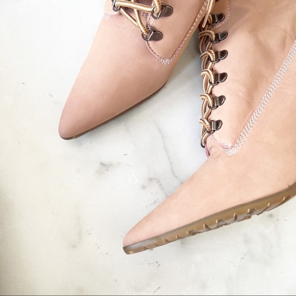 💯 Colin Stuart Blush Lace-Up Heeled Booties - Picture 3 of 11